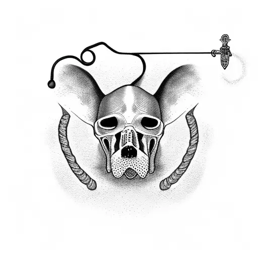 Grim Reaper Holding Leash If 3 Dogs