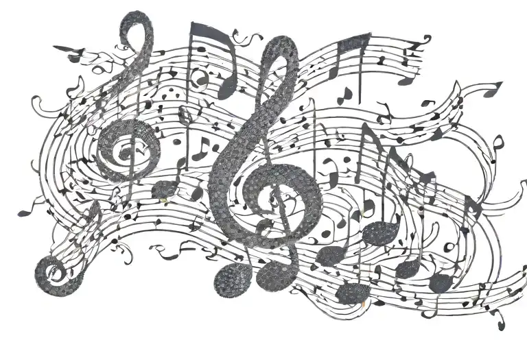 Music Notes Intertwined