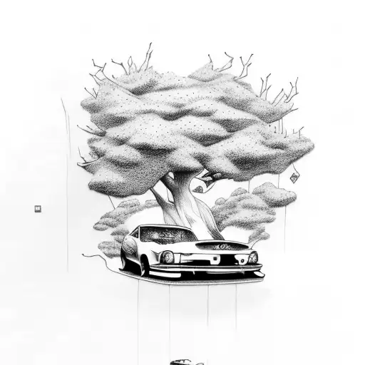Jdm Car With Tree