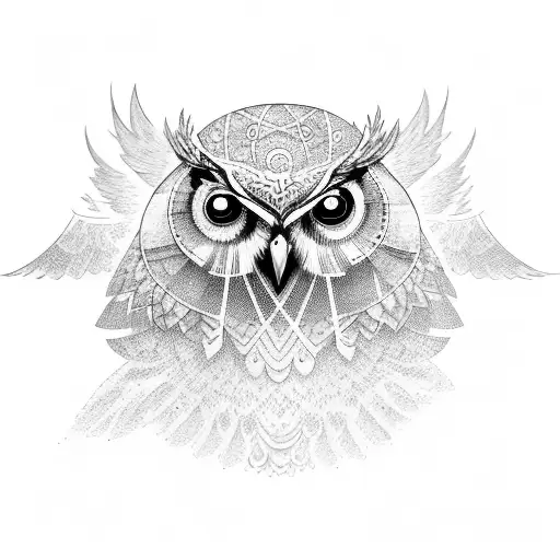 Owl With Wings Out Stretched