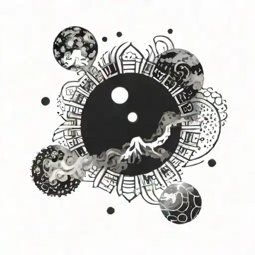 A Bold And Modern Interpretation Of Moon Phases And Smoke Merging In A Striking Design