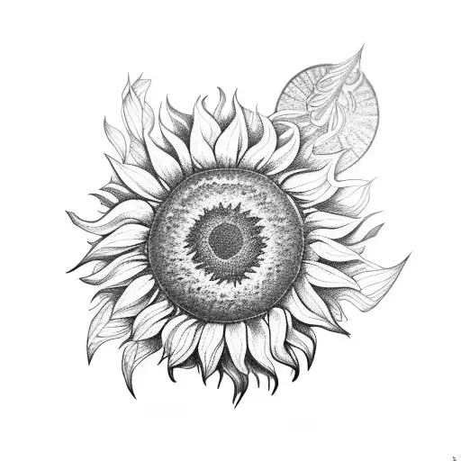 A Sunflower With A Vinyl Disc Behind
