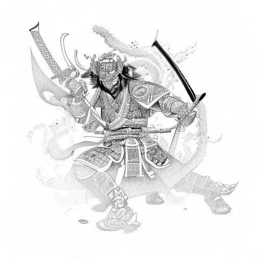 Samurai Con Espada Flameante