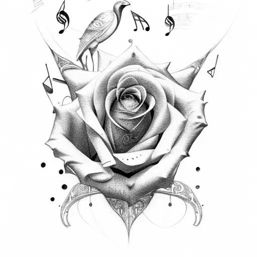 Rose With Music Sheet