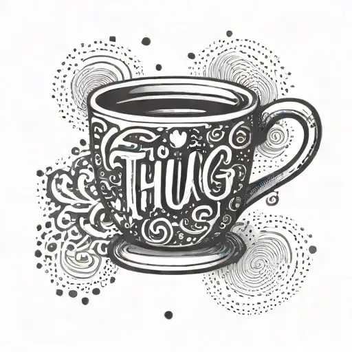 Coffee Mug With The Word Thug On It