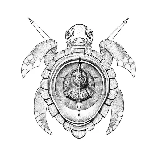 Turtle With Compass Shell