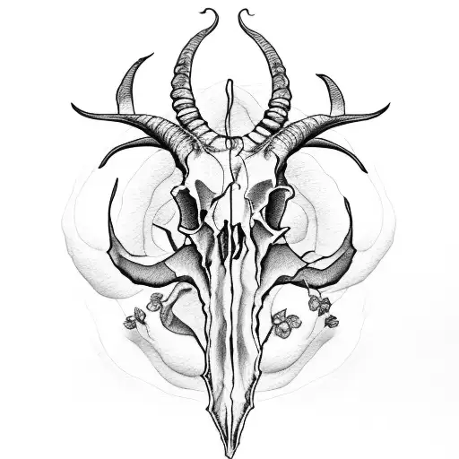 Lily Of The Valley Goat Skull