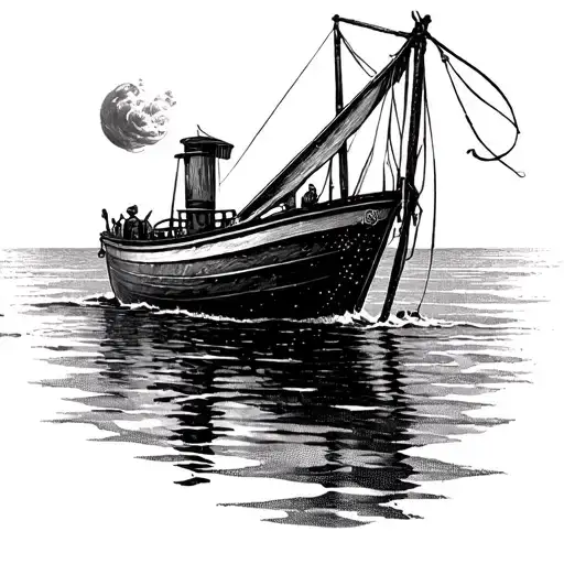 Small Boat In The Ocean