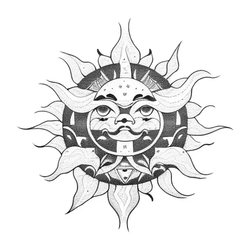 Sun And Moon Japaneese Style