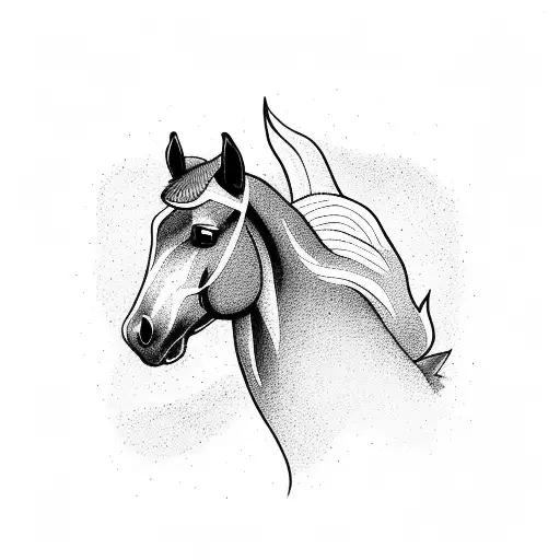 Horse In Front Of A Campfire