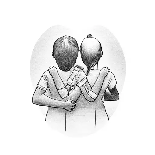 A Brother Holds His Sister's Hands