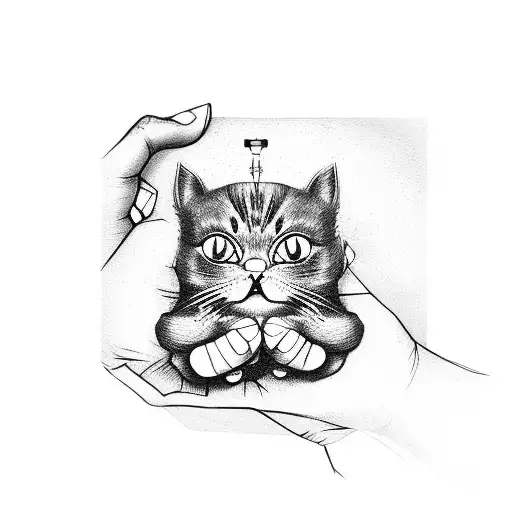 Hands Holding A Kindle With Cat Curled Up Nearby