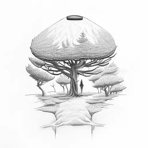 Forest With Cowboy Hat On Tree