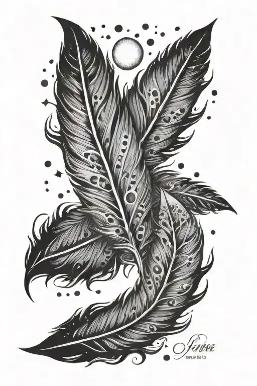 Moon Feathers Hanging