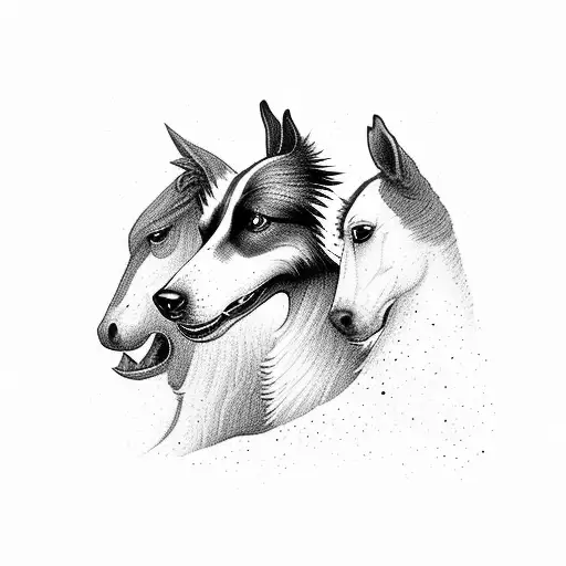 A Border Collie Herding A Group Of Horses