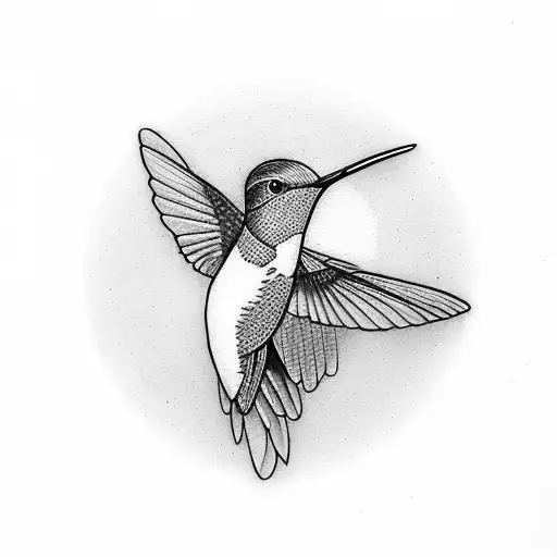 Hummingbird With Red