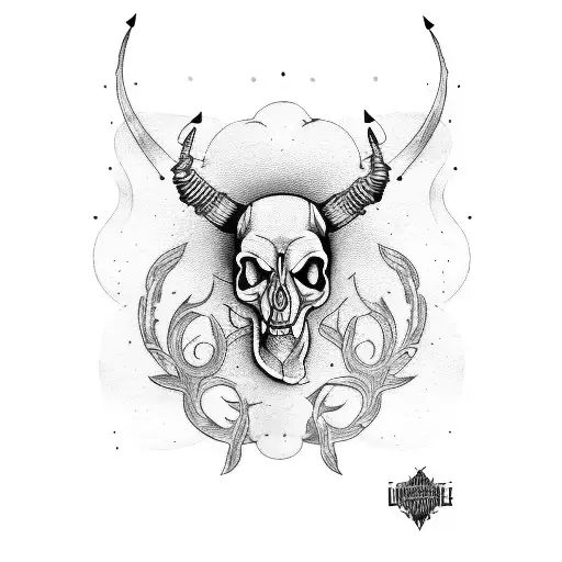 Guitar With Steer Skull