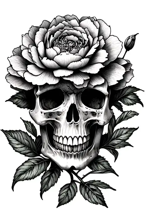 Skull And Peony