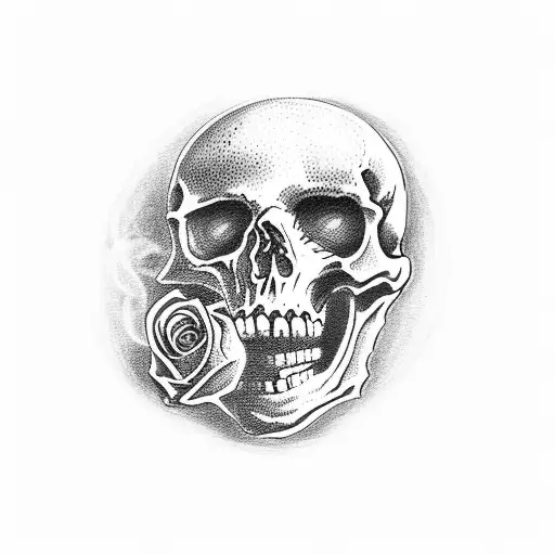 Skeleton Smoking A Rose