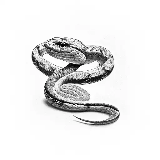 Snake Wrapped Around A Caduceus