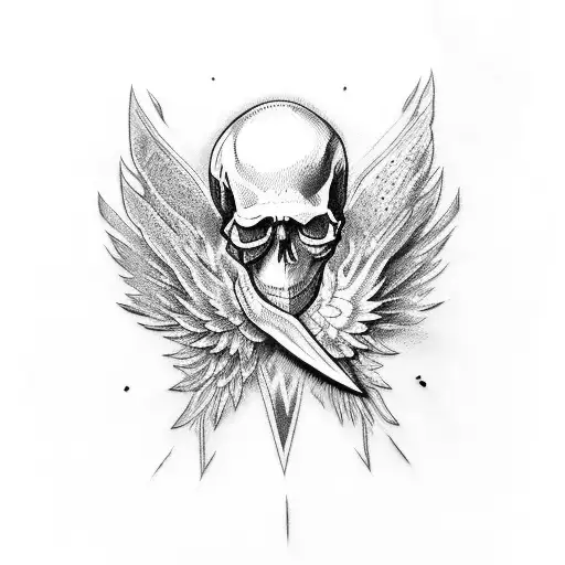 Wing With Skull