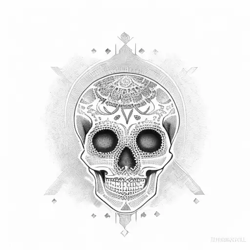 Mexican Skull Whit Letter C