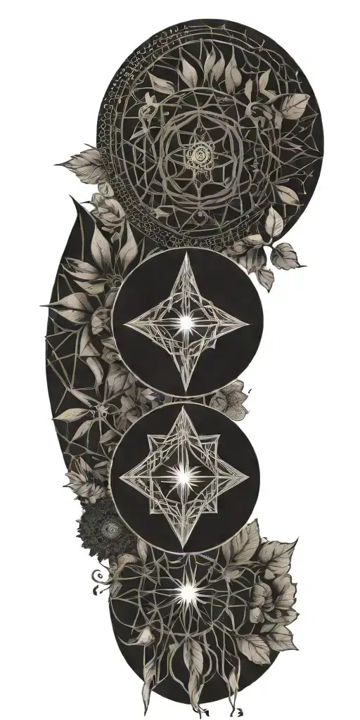 Nature And Spirituality Symbols Combined