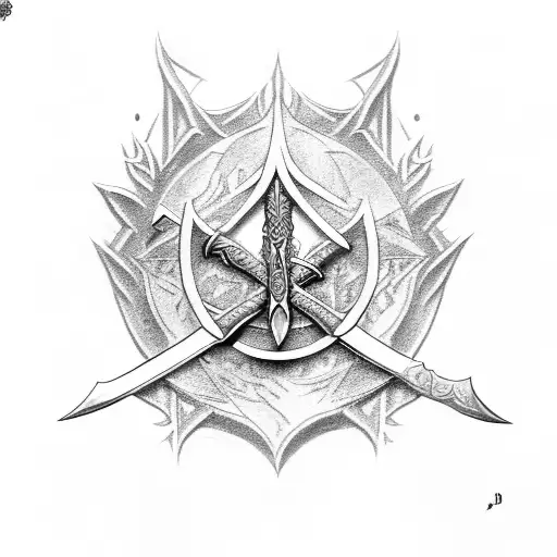 Lord Of The Ring Sword Mixed With The Gondor Emblem