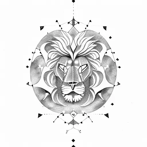 Zodiac Constellations Forming A Lion's Silhouette