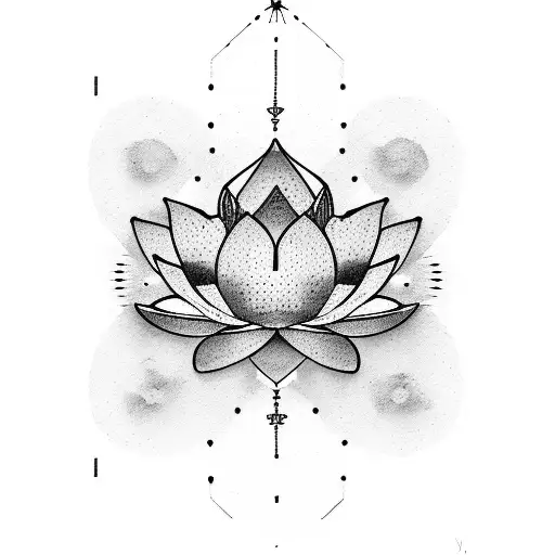 Lotus Outline Semicolon Cup Triceps