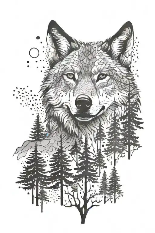 Wolf In A Forest