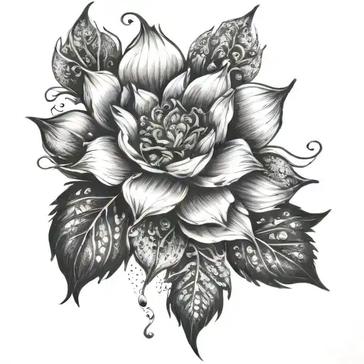 A Tattoo Symbolizing The Connection Between Reality And Consciousness Through A Floral Motif