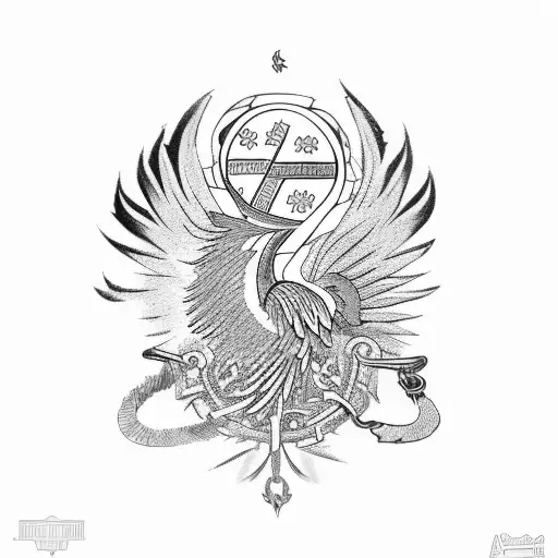 Greek Cypriot Flag With Phoenix And A Maxhtec Sympol