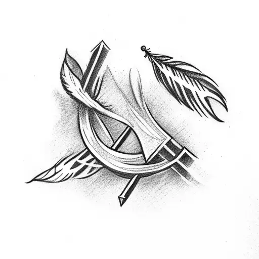 Feather With Cross On Top Of It