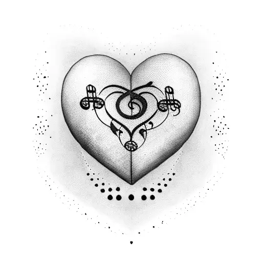 Music Equipment With Music Notes As A Heart