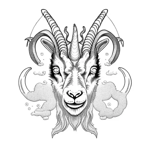 Old School Style Goat And Zeppelin With Nature