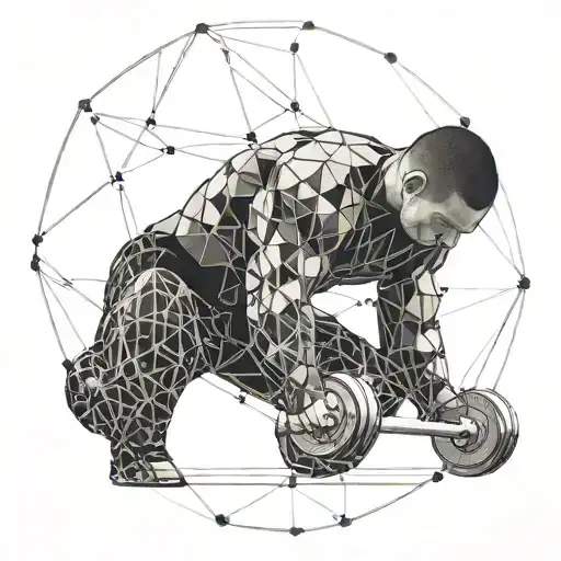 A Weightlifter With Intricate Geometric Patterns Representing Strength