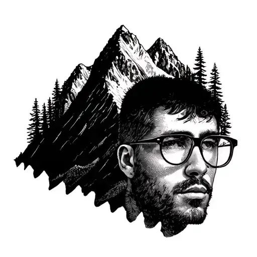 Mountain With Ama Glasses And 51 Within