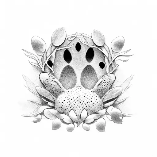 Paw Print With By Lily Of The Valley Flower Frame