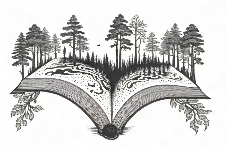 Forest In Open Magical Book