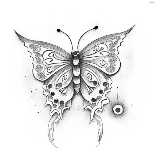 Orange Tree With A Butterfly