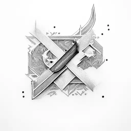 A Letter K But It's Drawn Using Sword And Pistols