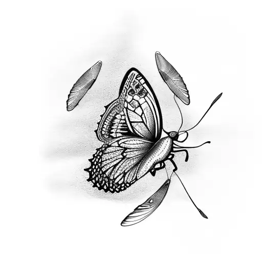 A Sleek Car With A Vibrant Butterfly Wing Pattern