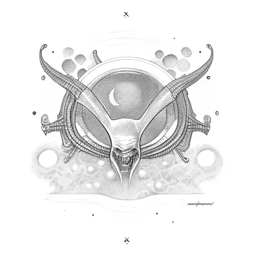 Alien Sobre A Lua Negra