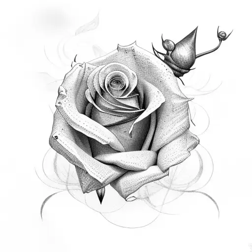 Pen And Rose And Car