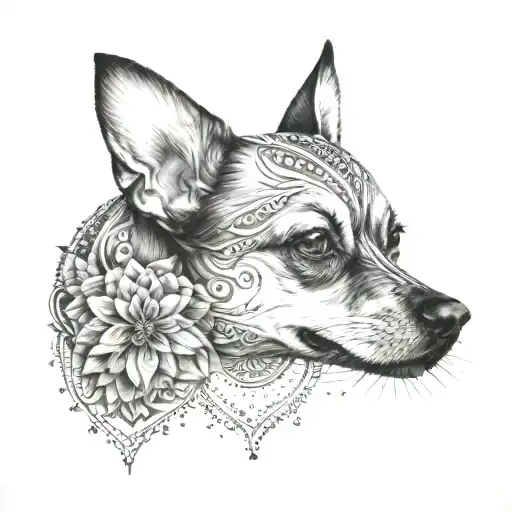 Mandala Chihuahua Dog Tattoos Doing Toe