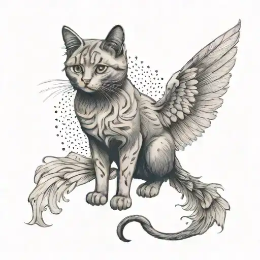 Gray Cat With Wings
