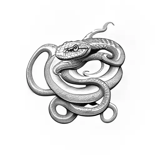Snake Coiled In A Knife