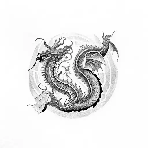 Dragon Com Deusa Grega