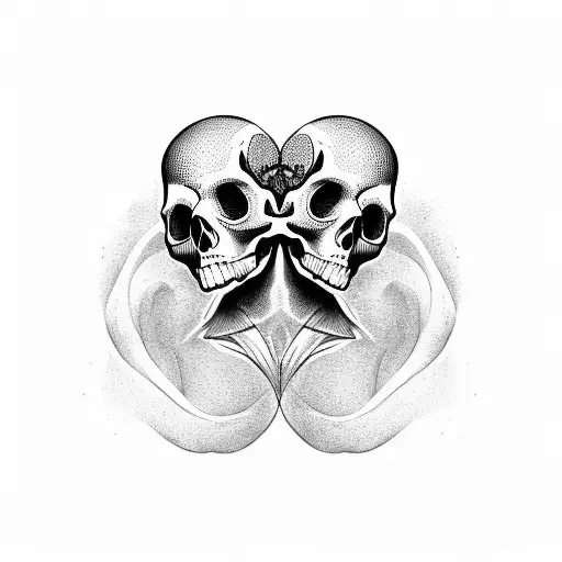 Girl Kissing Skull